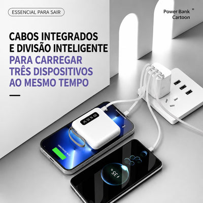 Power Bank 10000mAh com 4 Cabos Integrados e Visor Digital — imagem 1 de 8