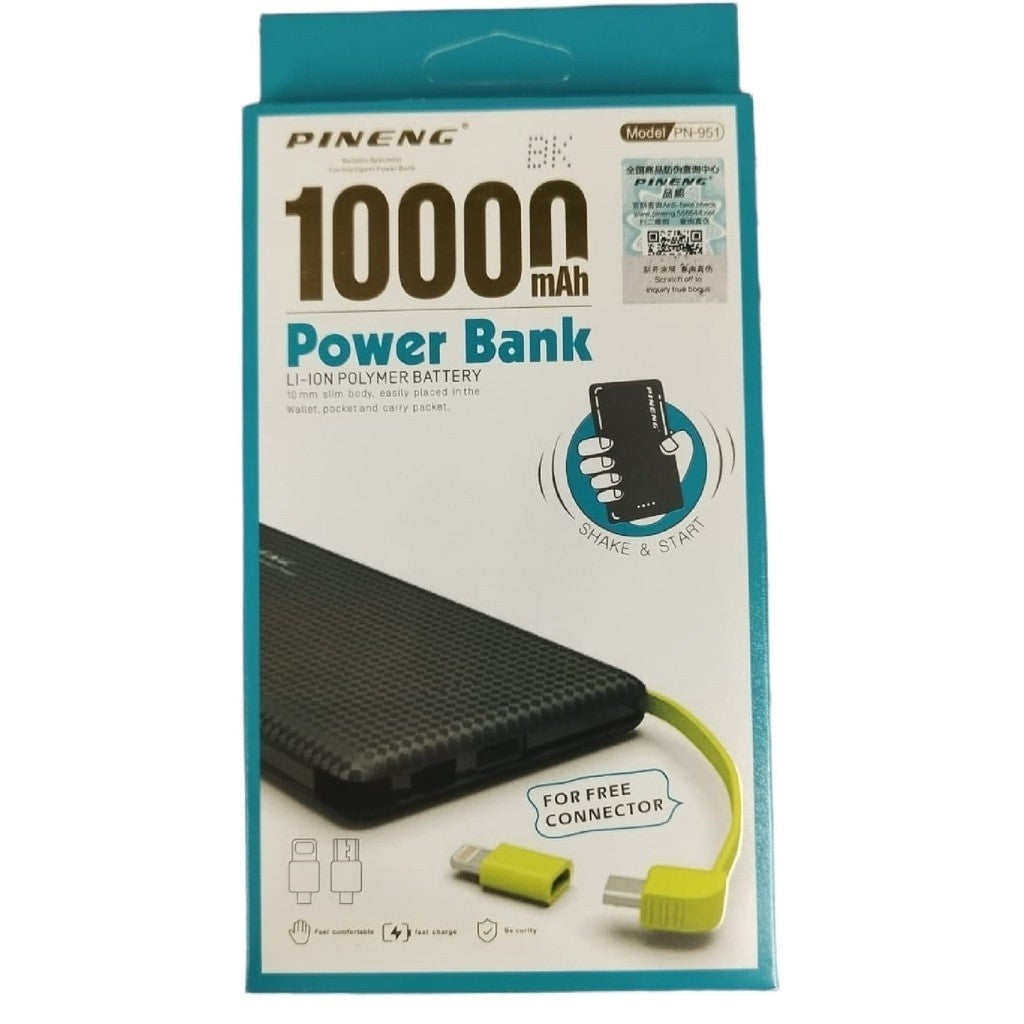 Carregador Portátil 10000mAh Pineng PN-951 Bateria Externa — Hive