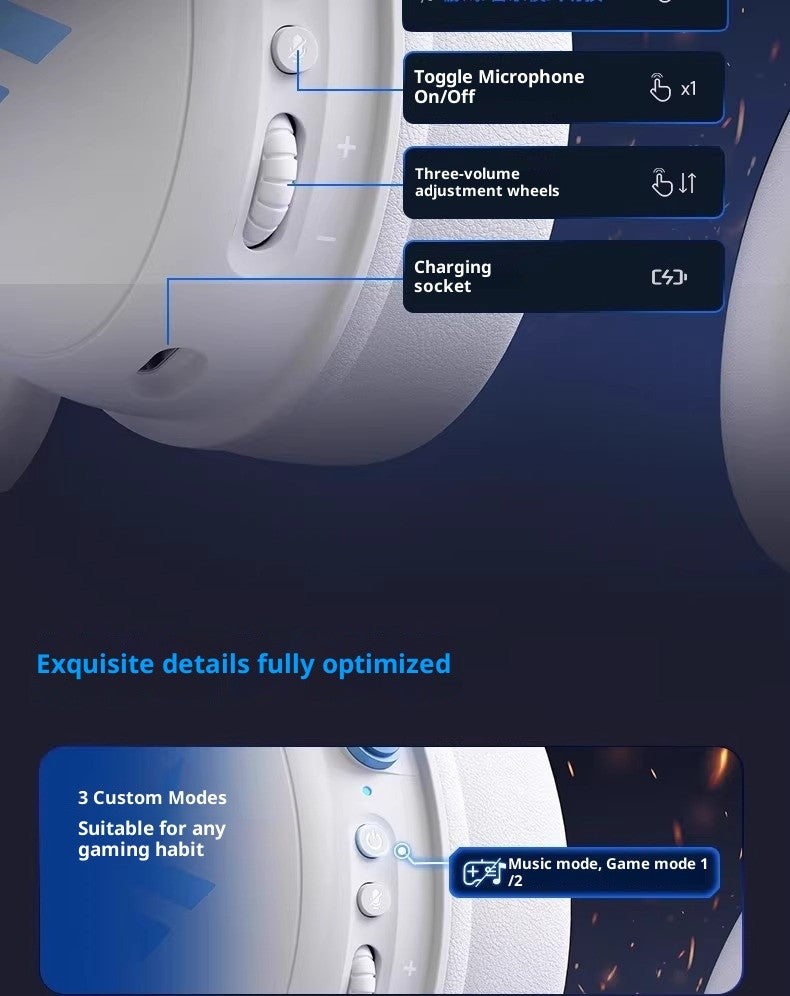 Headset Gamer MCHOSE V9 Pro 2 Sem Fio com Microfone — imagem 6 de 22