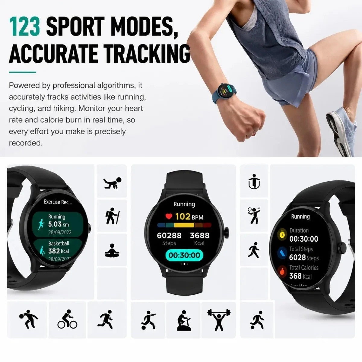 Smartwatch ChiBear com Chamadas Bluetooth e Tela HD 1,26" — imagem 20 de 22