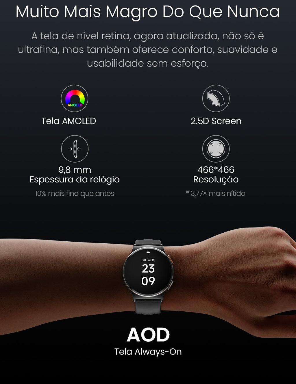 Smartwatch Haylou Solar Lite 2 com Tela AMOLED 1,43" e Bluetooth 5.4 — imagem 17 de 29