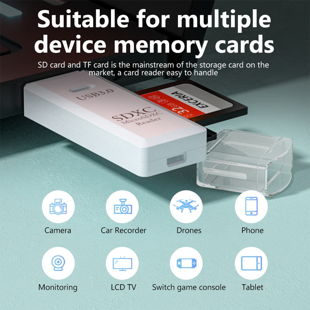 Leitor de Cartão USB 3.0 2 em 1 — SD, Micro SD e TF