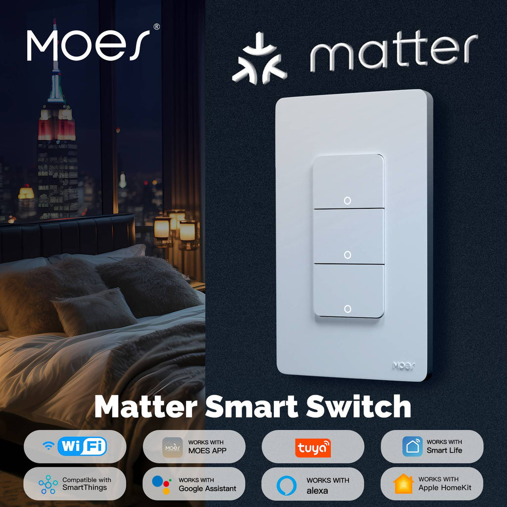 Interruptor Inteligente Wi-Fi MOES Matter — Casa Inteligente — Hive