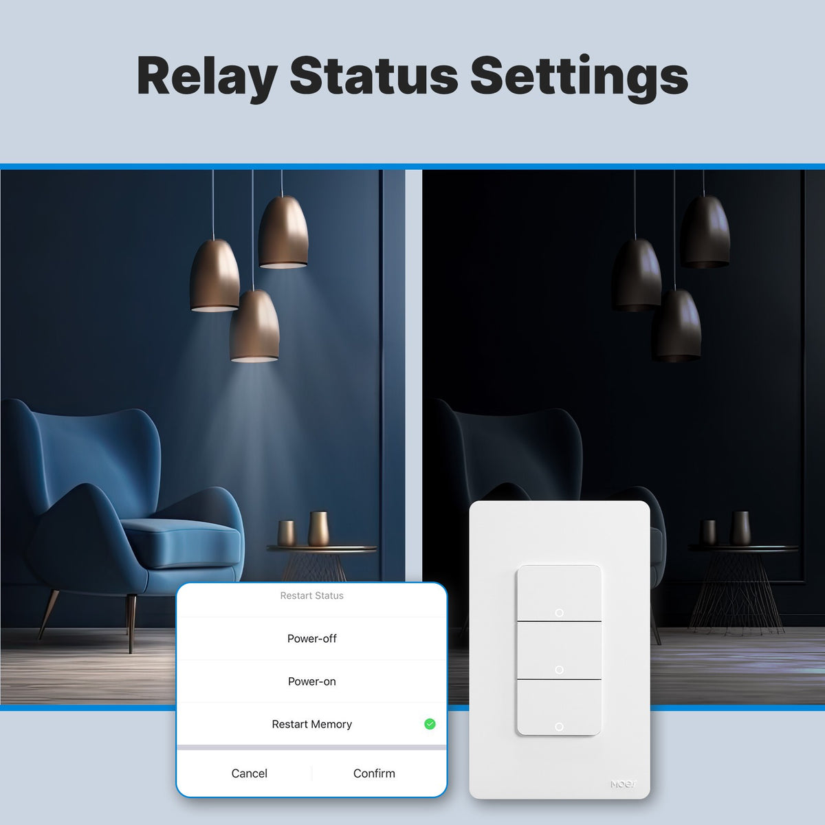 Interruptor Inteligente Wi-Fi MOES Matter — Casa Inteligente — Hive