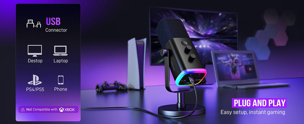 Microfone Dinâmico FIFINE AM8 USB-C e XLR com RGB — imagem 18 de 19