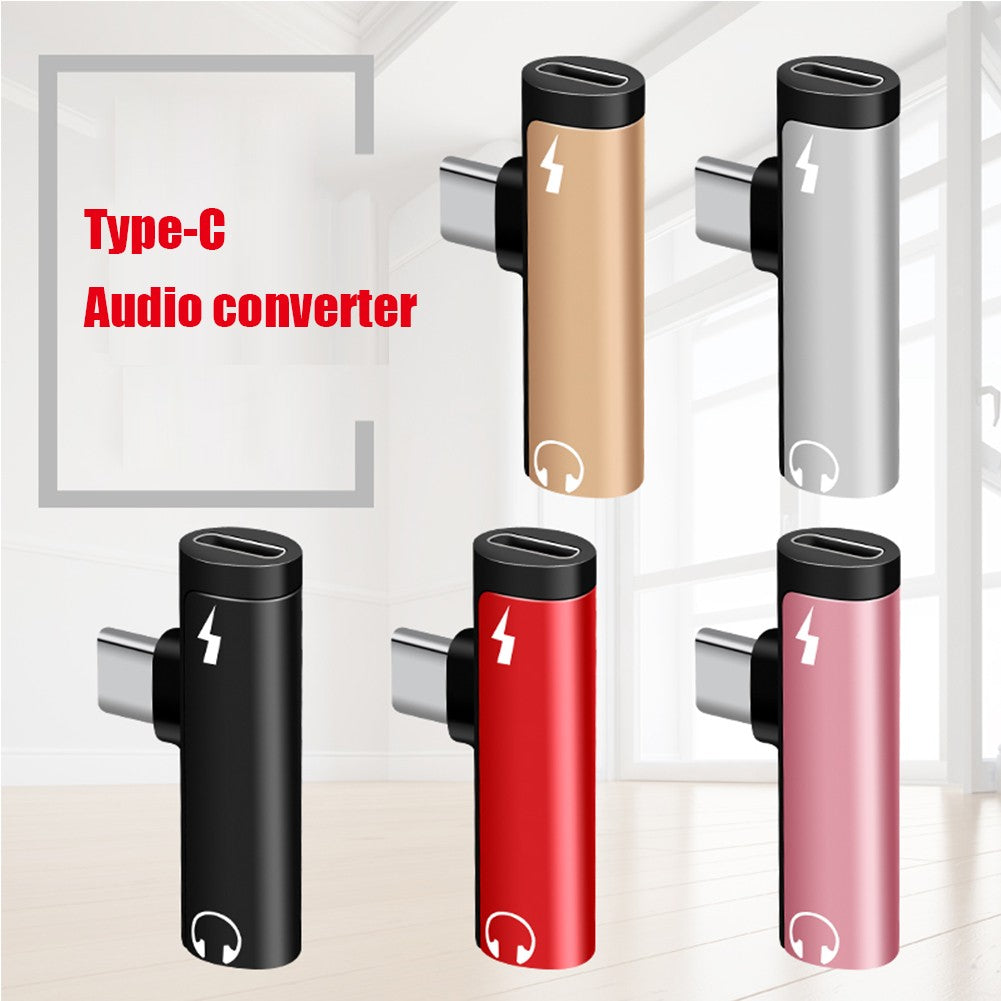 Adaptadores USB-C compactos em dourado, prata, preto, vermelho e rosa.