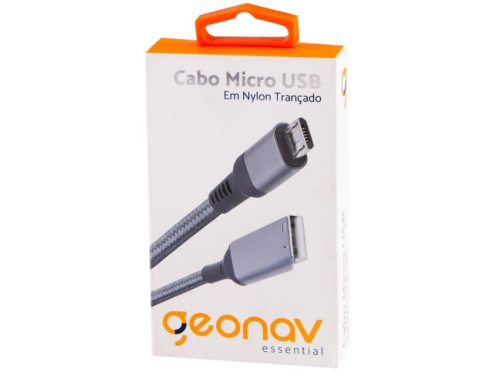 Cabo Micro USB Universal 1m Geonav Essential — Carregamento Rápido — Hive