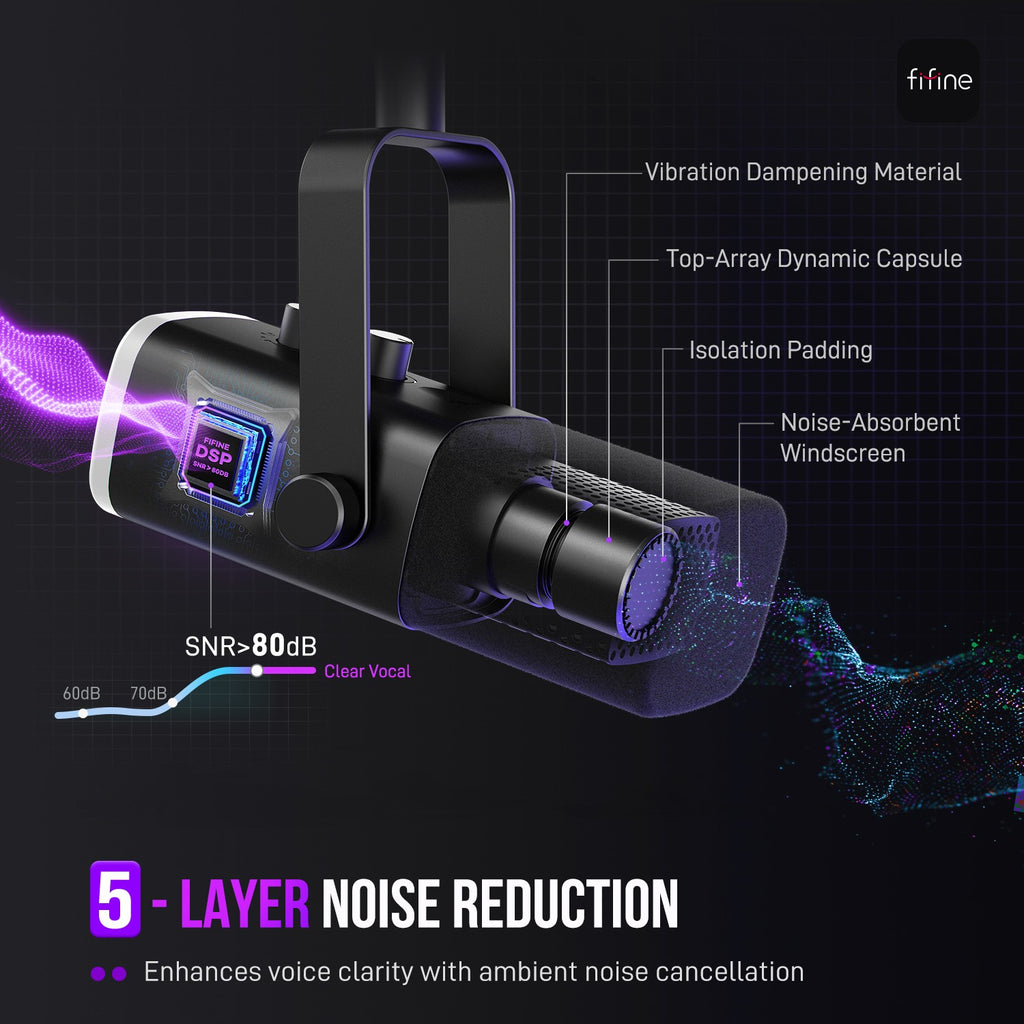 Microfone Dinâmico FIFINE AM8 USB-C e XLR com RGB — imagem 2 de 19