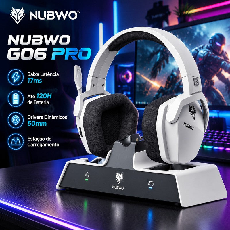 Headset Gamer NUBWO G06 Sem Fio com Microfone — imagem 17 de 28