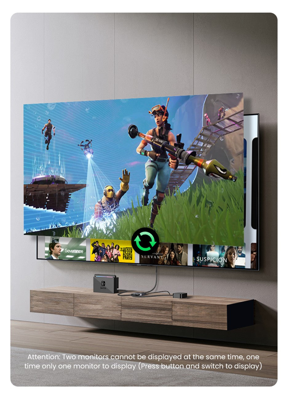 Switch HDMI 2.1 UGREEN 8K 60Hz — 2 Entradas 1 Saída para PS5 e Xbox