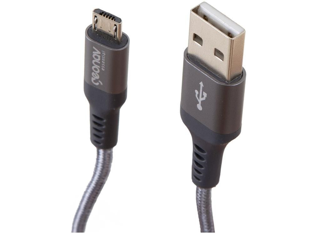 Cabo Micro USB Universal 1m Geonav Essential — Carregamento Rápido — Hive