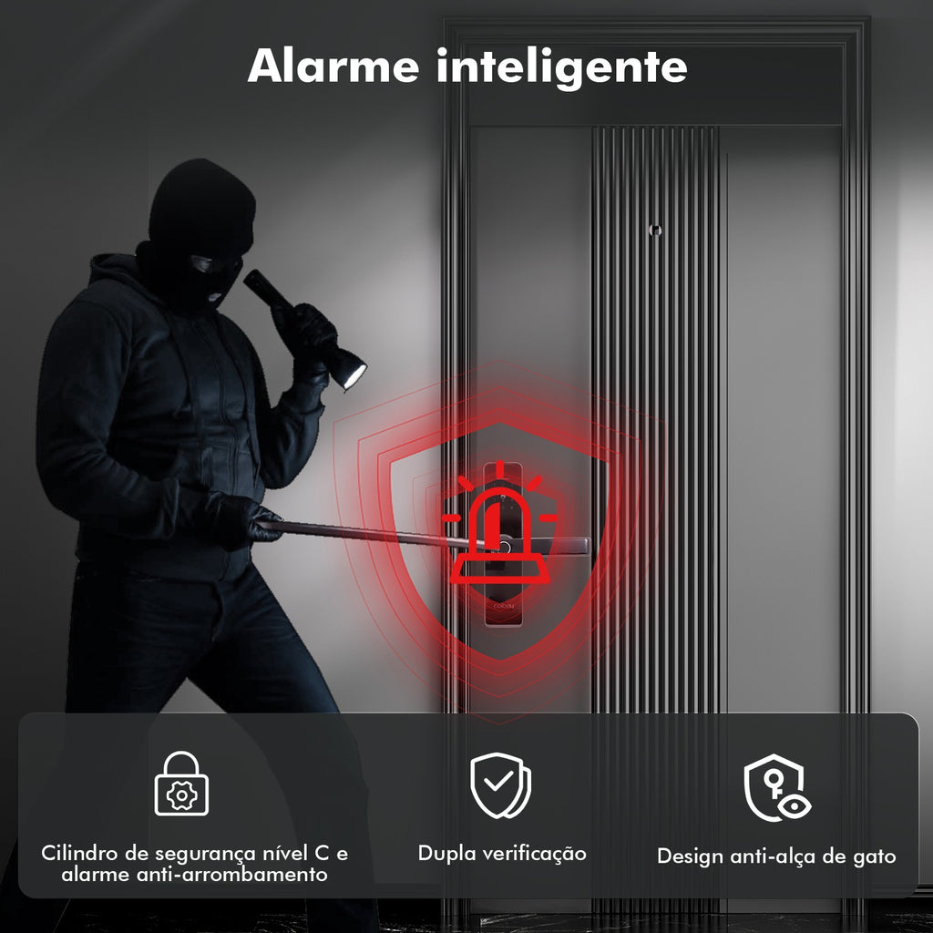 Fechadura Inteligente Biométrica com Senha, Cartão e Bluetooth — imagem 5 de 10