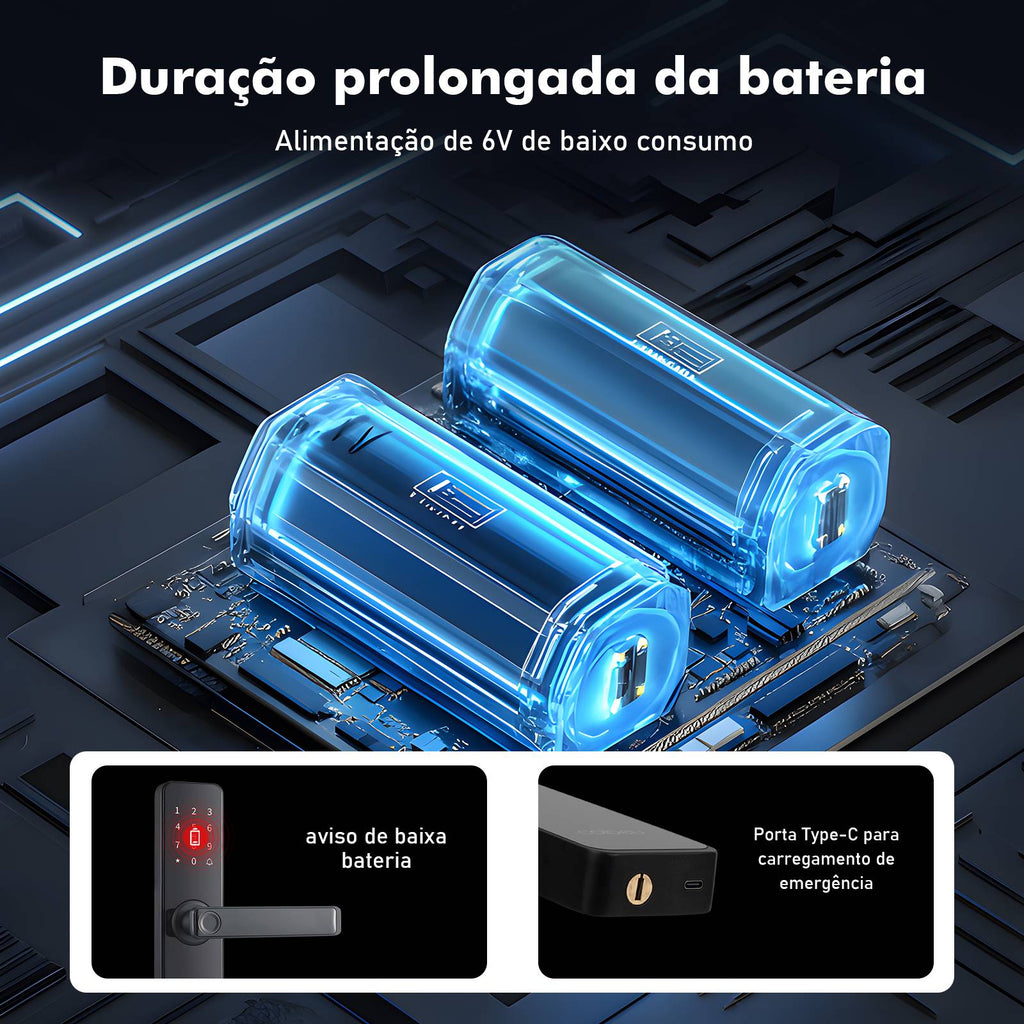 Fechadura Inteligente Biométrica com Senha, Cartão e Bluetooth — imagem 9 de 10
