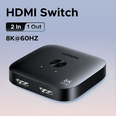 Switch HDMI 2.1 UGREEN 8K 60Hz — 2 Entradas 1 Saída para PS5 e Xbox