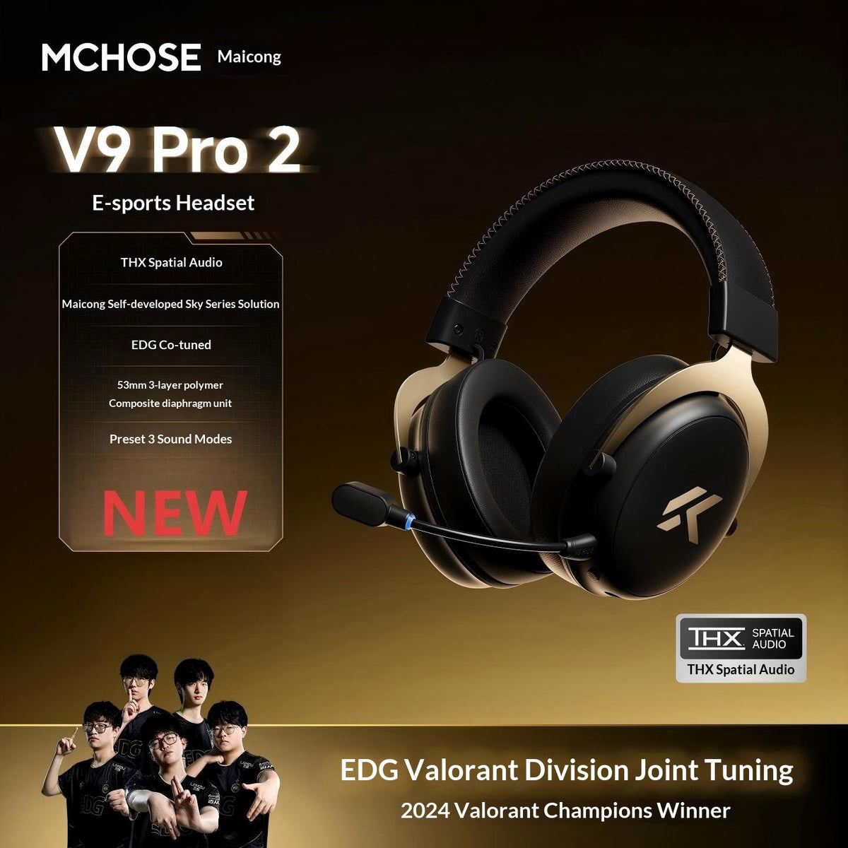 Headset Gamer MCHOSE V9 Pro 2 Sem Fio com Microfone — imagem 19 de 22