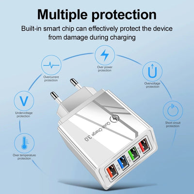 Carregador USB 4 Portas Quick Charge 3.0 — 20W com Carga Rápida — imagem 1 de 8