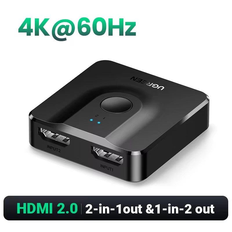 Switch HDMI 2.1 UGREEN 8K 60Hz — 2 Entradas 1 Saída para PS5 e Xbox