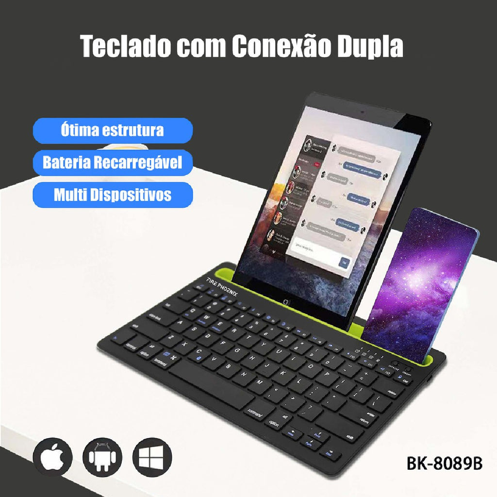 Kit Teclado e Mouse Sem Fio Bluetooth BK-808 Android e iOS — Hive