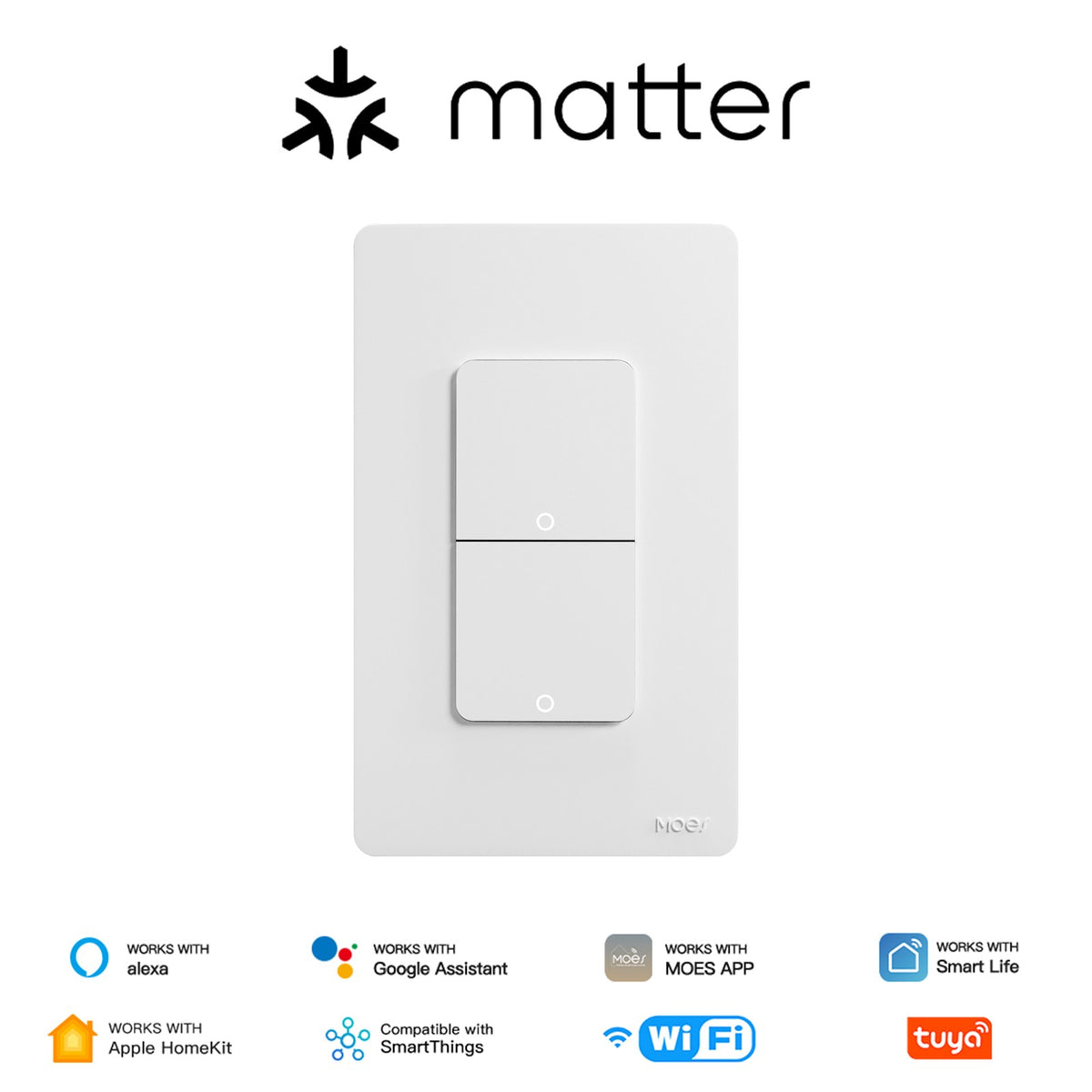 Interruptor Inteligente Wi-Fi MOES Matter — Casa Inteligente — Hive