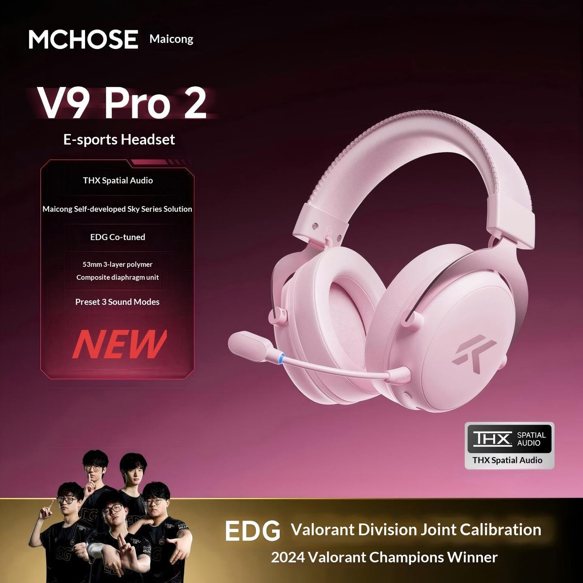Headset Gamer MCHOSE V9 Pro 2 Sem Fio com Microfone — imagem 18 de 22