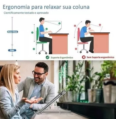 Suporte para Notebook e Laptop em Alumínio Universal — Ergonomia — Hive