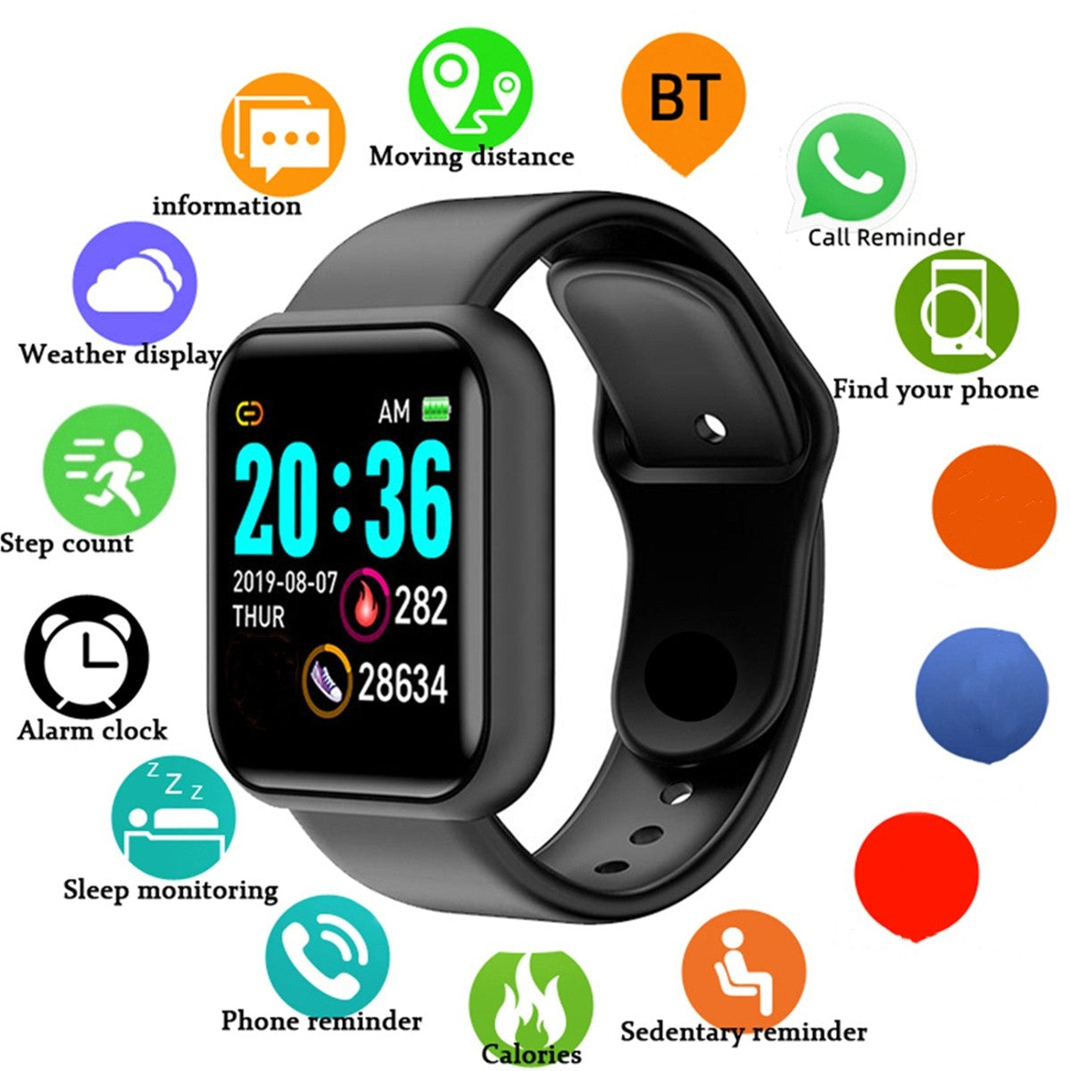 Smartwatch CHAOGENB 116 Plus / Y68 com Monitor Cardíaco e Pedômetro — imagem 4 de 11