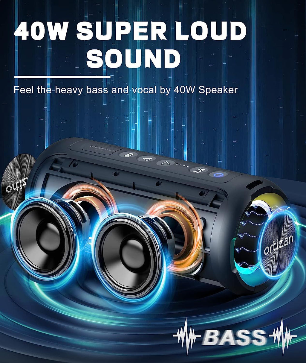 Caixa de Som Ortizan X8 Pro 40W Bluetooth 5.3 com TWS
