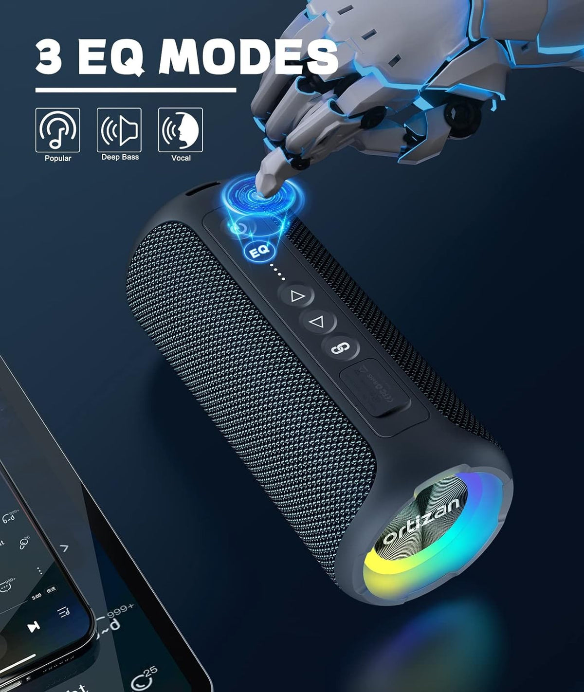 Caixa de Som Ortizan X8 Pro 40W Bluetooth 5.3 com TWS