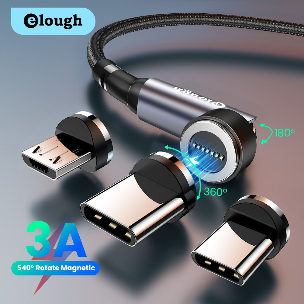 Cabo Magnético Elough 540 3A — Micro USB e Tipo C Carregamento Rápido — imagem 10 de 11