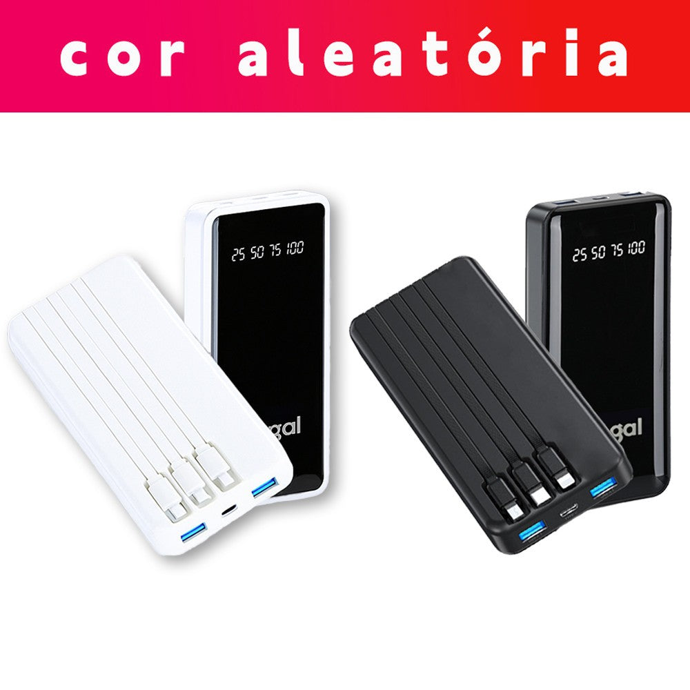 Power Bank 20000mAh com Cabos Integrados e Visor de Carga — imagem 7 de 9