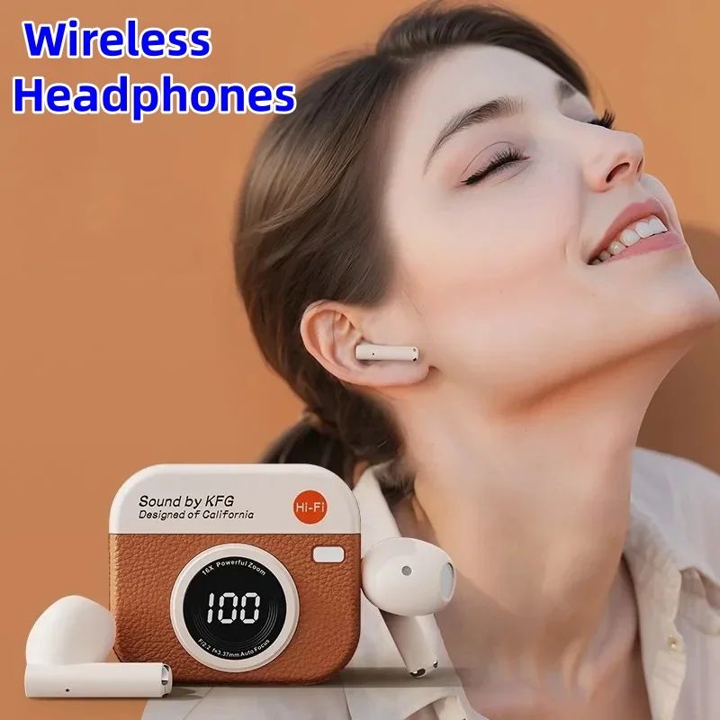 Fone Sem Fio TWS Retrô com Estojo de Carregamento e Visor LED — imagem 10 de 11