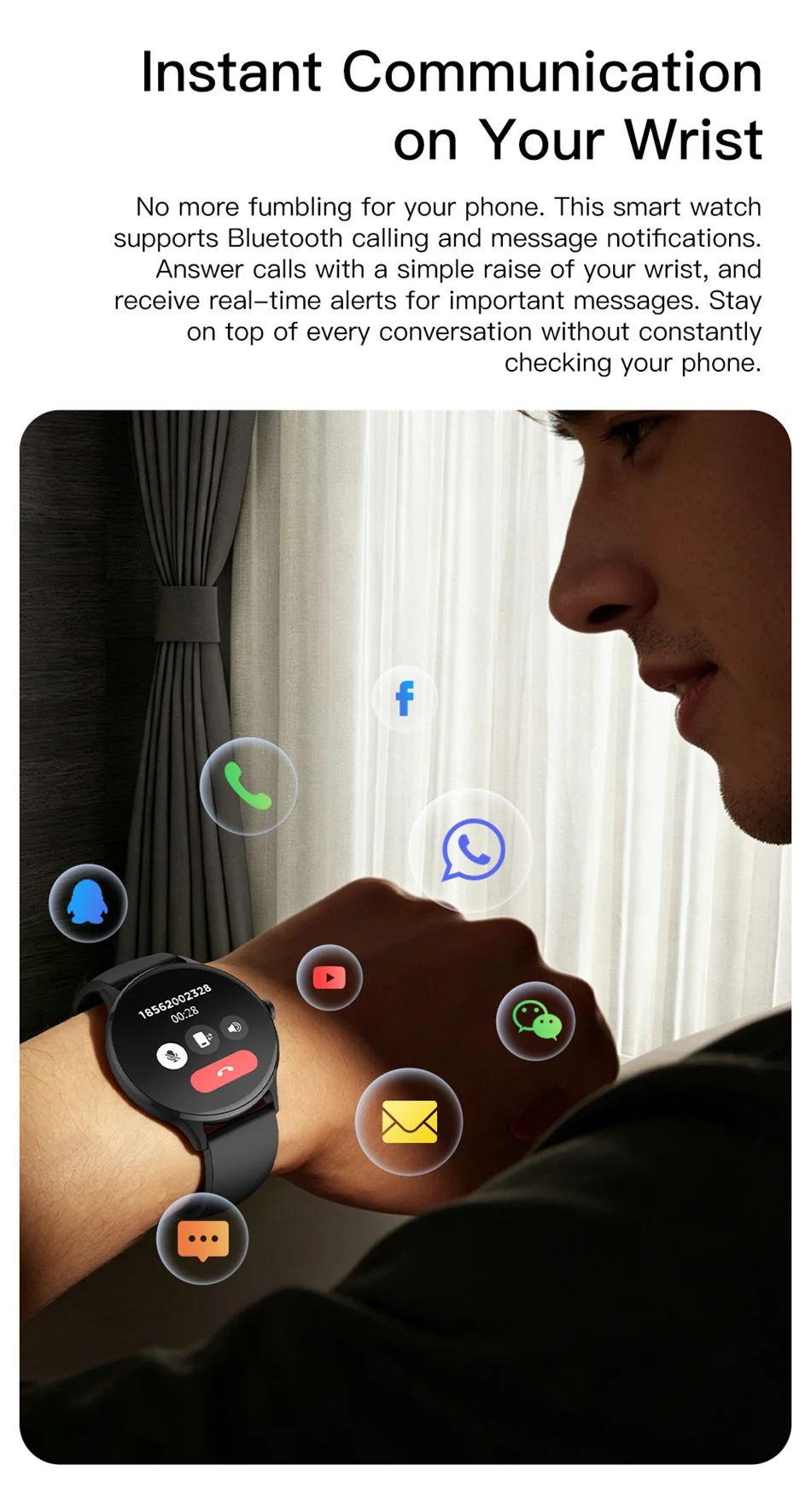 Smartwatch ChiBear com Chamadas Bluetooth e Tela HD 1,26" — imagem 18 de 22