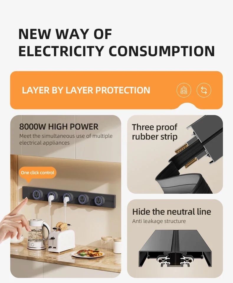 Tomada de Trilho Universal Modular de Parede com Interruptor — imagem 34 de 34
