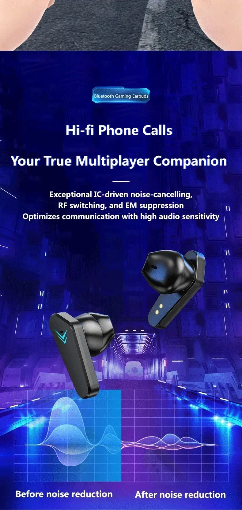 Fone Gamer Bluetooth AR X15 65ms Baixa Latência — Som Imersivo — Hive