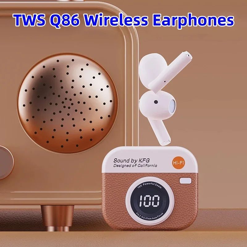 Fone Sem Fio TWS Retrô com Estojo de Carregamento e Visor LED — imagem 2 de 11
