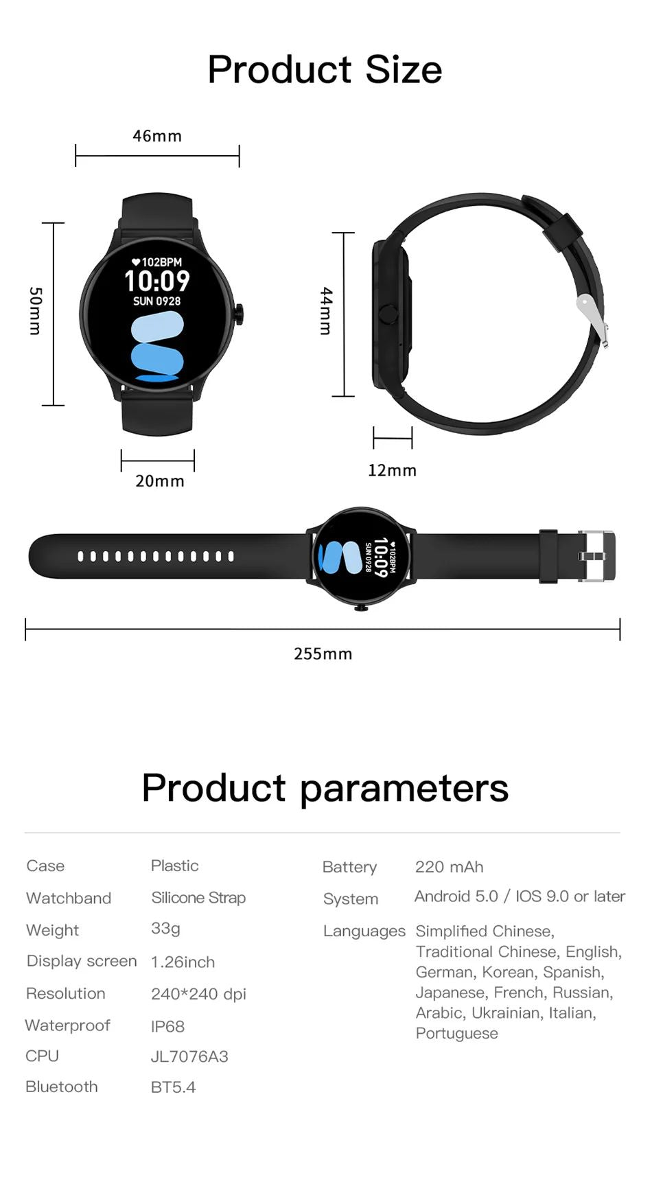 Smartwatch ChiBear com Chamadas Bluetooth e Tela HD 1,26" — imagem 16 de 22