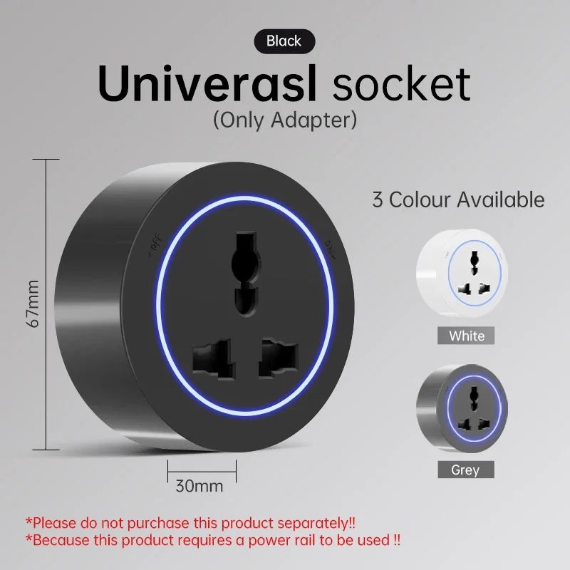 Tomada de Trilho Universal Modular de Parede com Interruptor — imagem 19 de 34