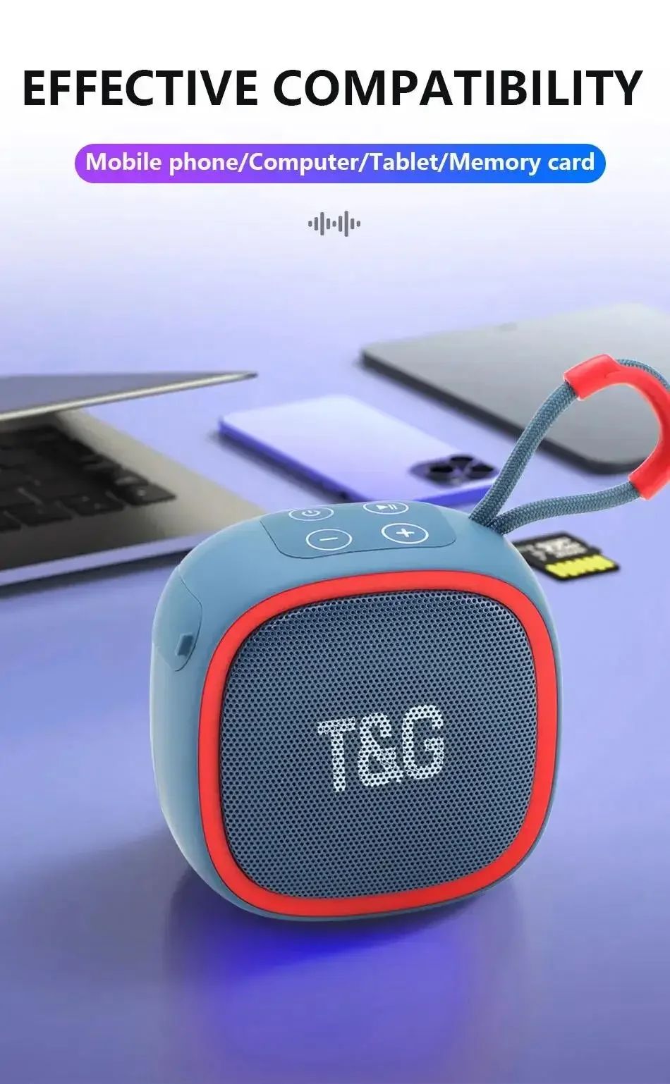 Caixa de Som T&G TG659 Mini 5W Bluetooth 5.3 com FM