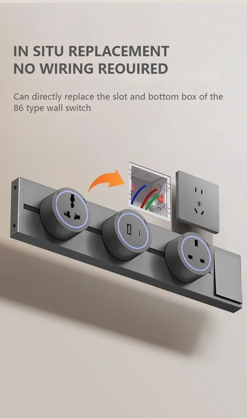 Tomada de Trilho Universal Modular de Parede com Interruptor — imagem 14 de 34