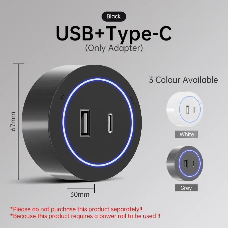Tomada de Trilho Universal Modular de Parede com Interruptor — imagem 24 de 34