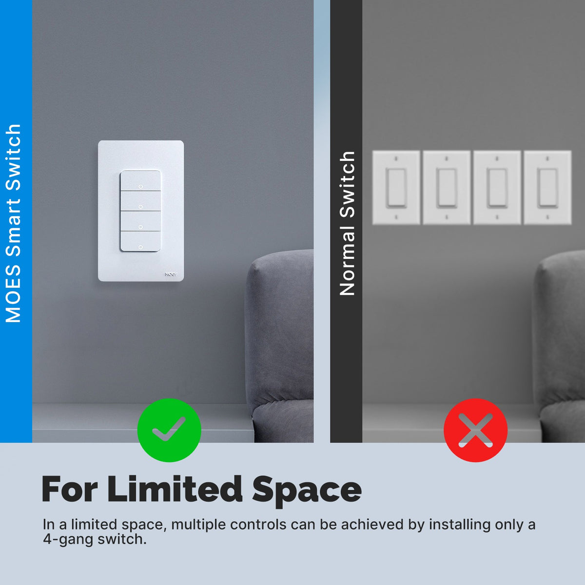 Interruptor Inteligente Wi-Fi MOES Matter — Casa Inteligente — Hive