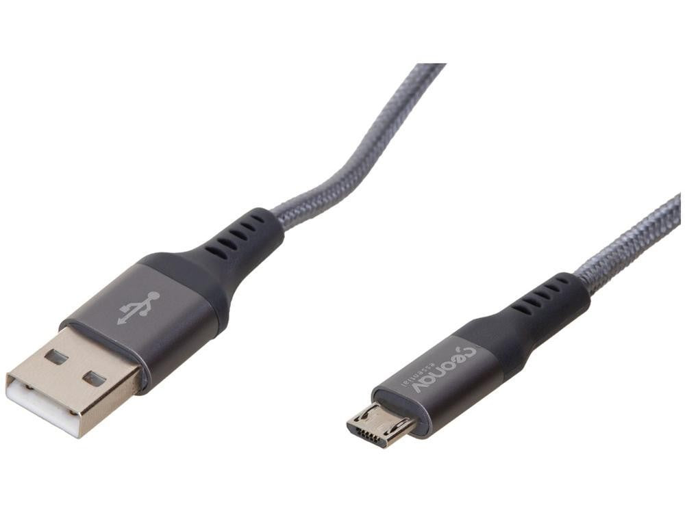 Cabo Micro USB Universal 1m Geonav Essential — Carregamento Rápido — Hive