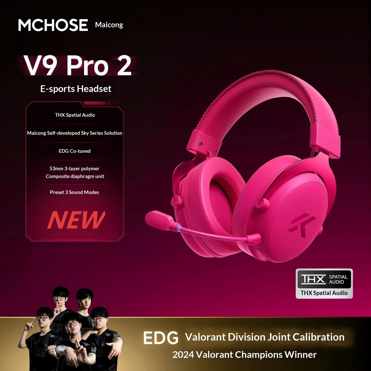 Headset Gamer MCHOSE V9 Pro 2 Sem Fio com Microfone — imagem 15 de 22