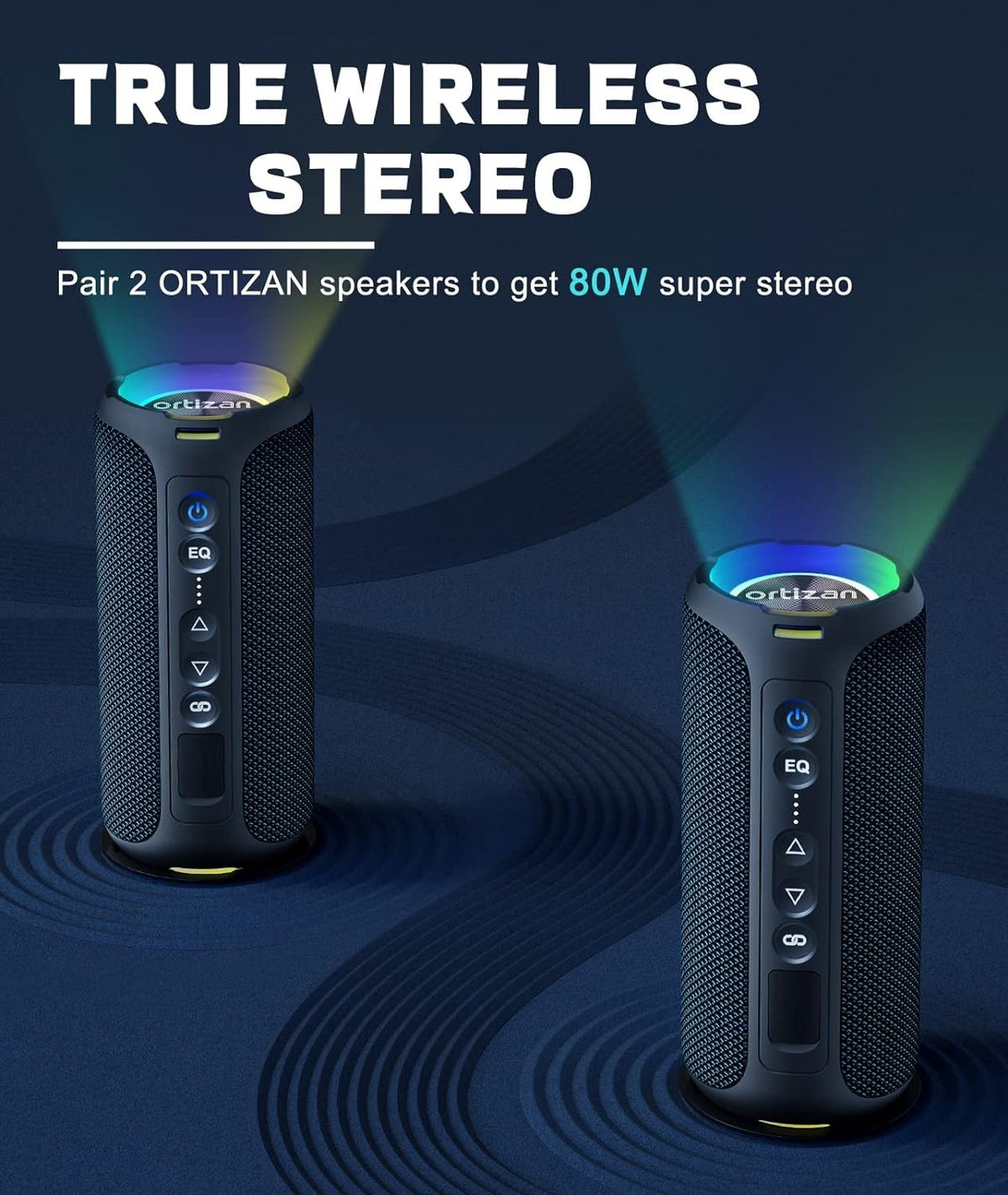 Caixa de Som Ortizan X8 Pro 40W Bluetooth 5.3 com TWS