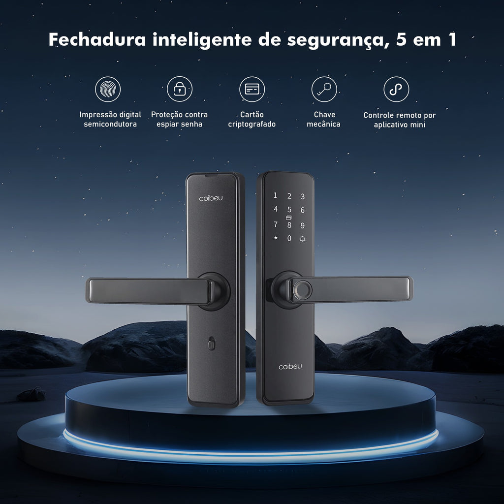Fechadura Inteligente Biométrica com Senha, Cartão e Bluetooth — imagem 8 de 10