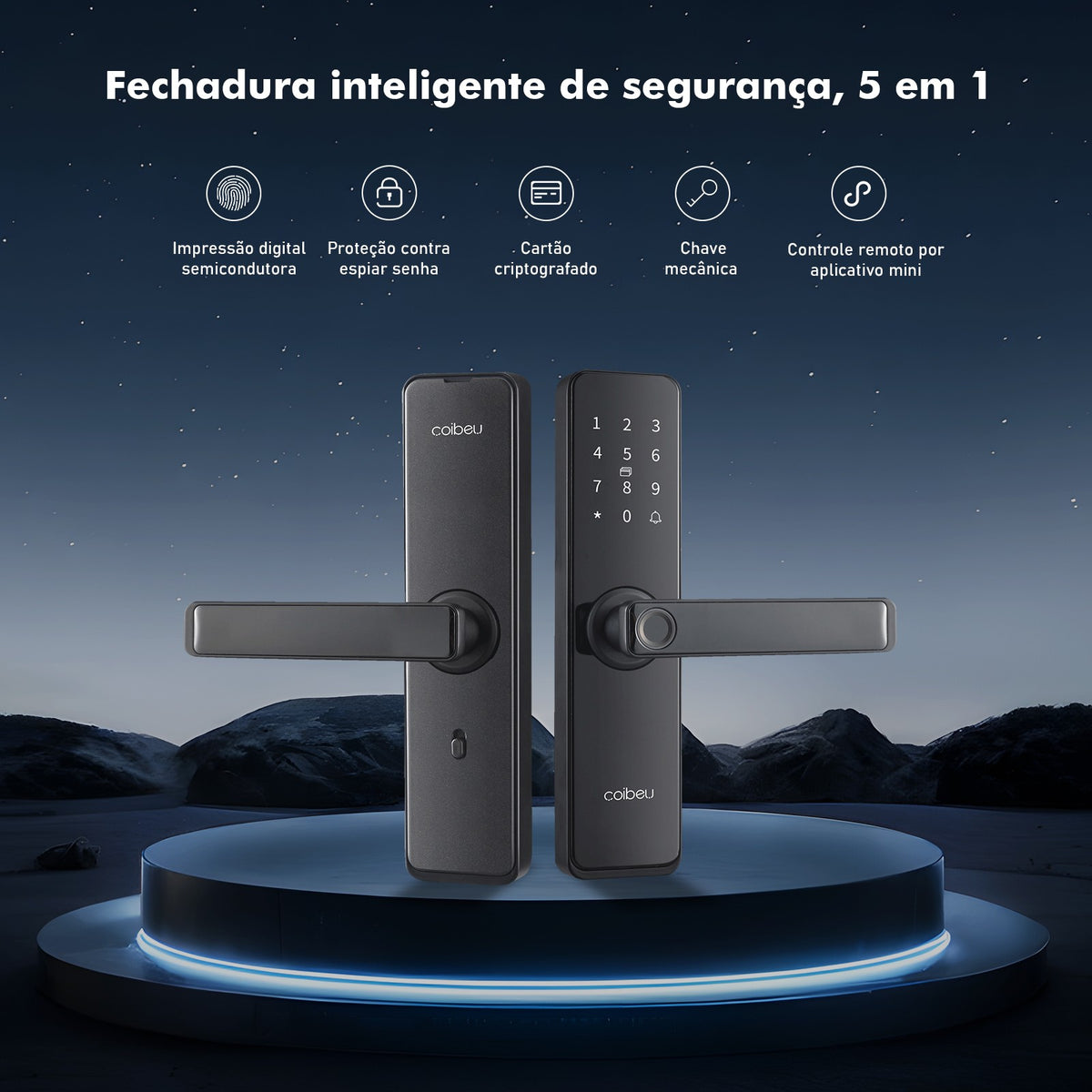 Fechadura Inteligente Biométrica com Senha, Cartão e Bluetooth — imagem 8 de 10