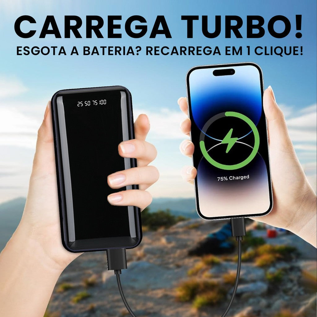 Power Bank 20000mAh com Cabos Integrados e Visor de Carga — imagem 1 de 9
