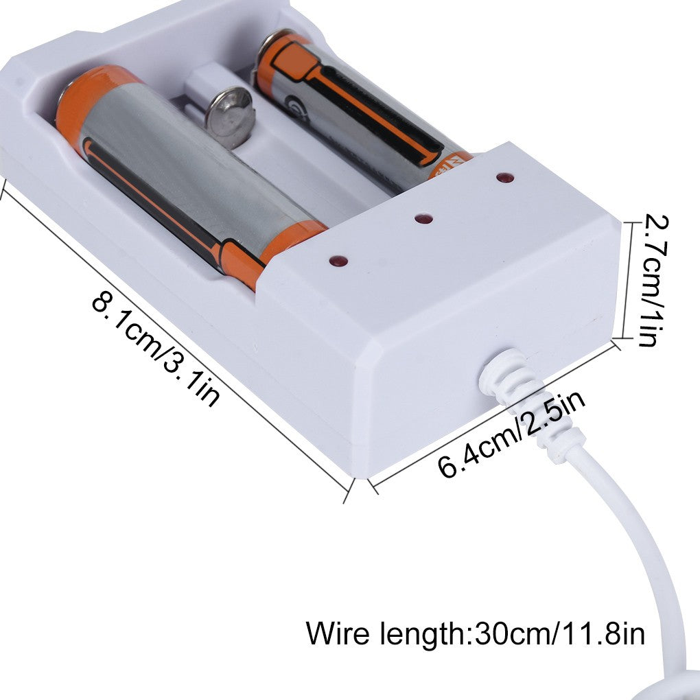 Carregador de Pilhas AA e AAA USB — 4 Slots com Proteção contra Curto-Circuito