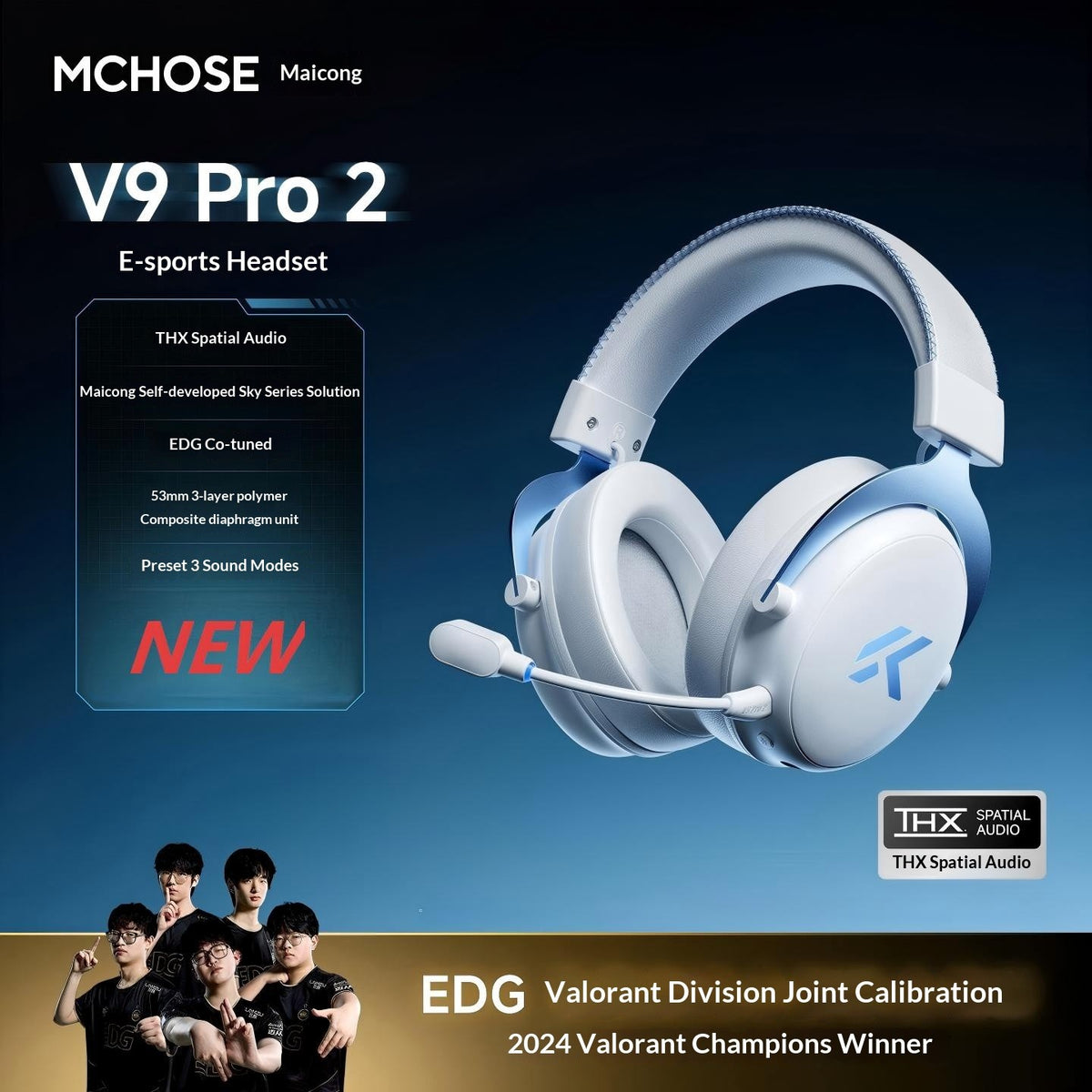 Headset Gamer MCHOSE V9 Pro 2 Sem Fio com Microfone — imagem 12 de 22
