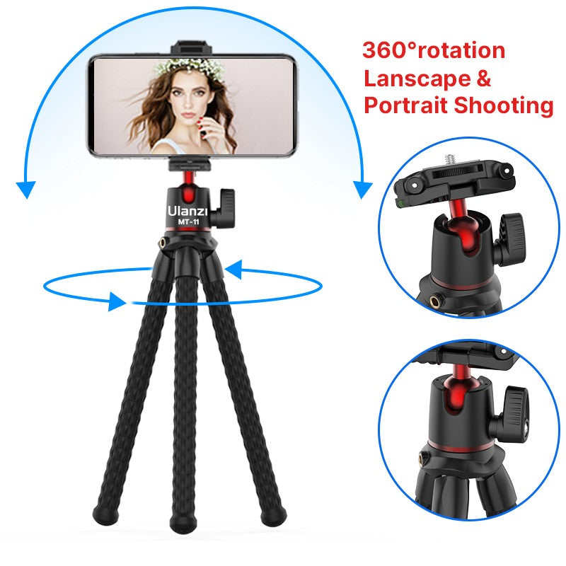 Mini Tripé Flexível Ulanzi MT-11 — GoPro, Smartphone e DSLR